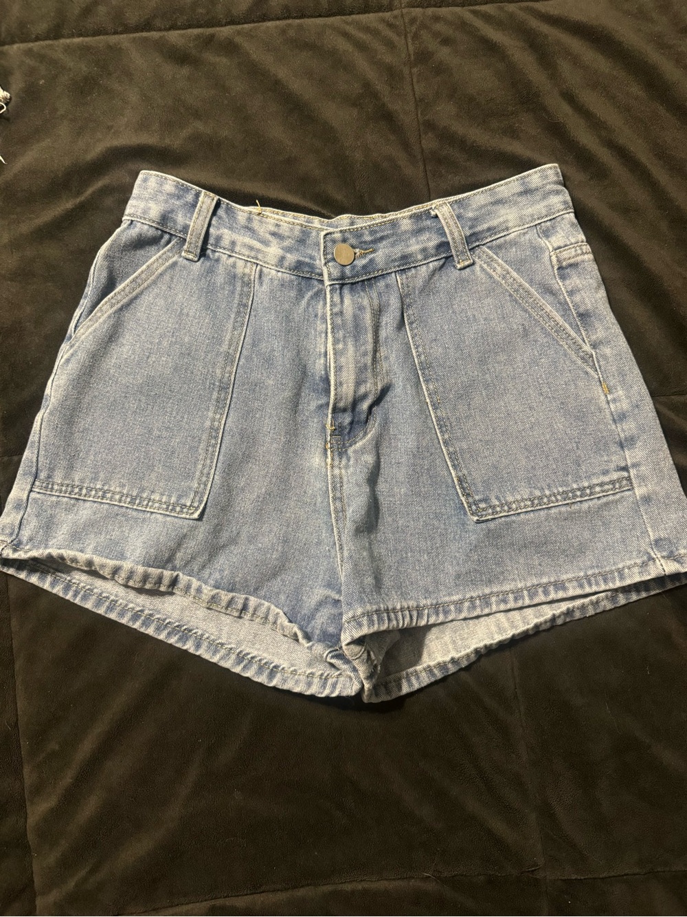 ROMWE High Waist Patch Pocket Denim Shorts Women’s Medium